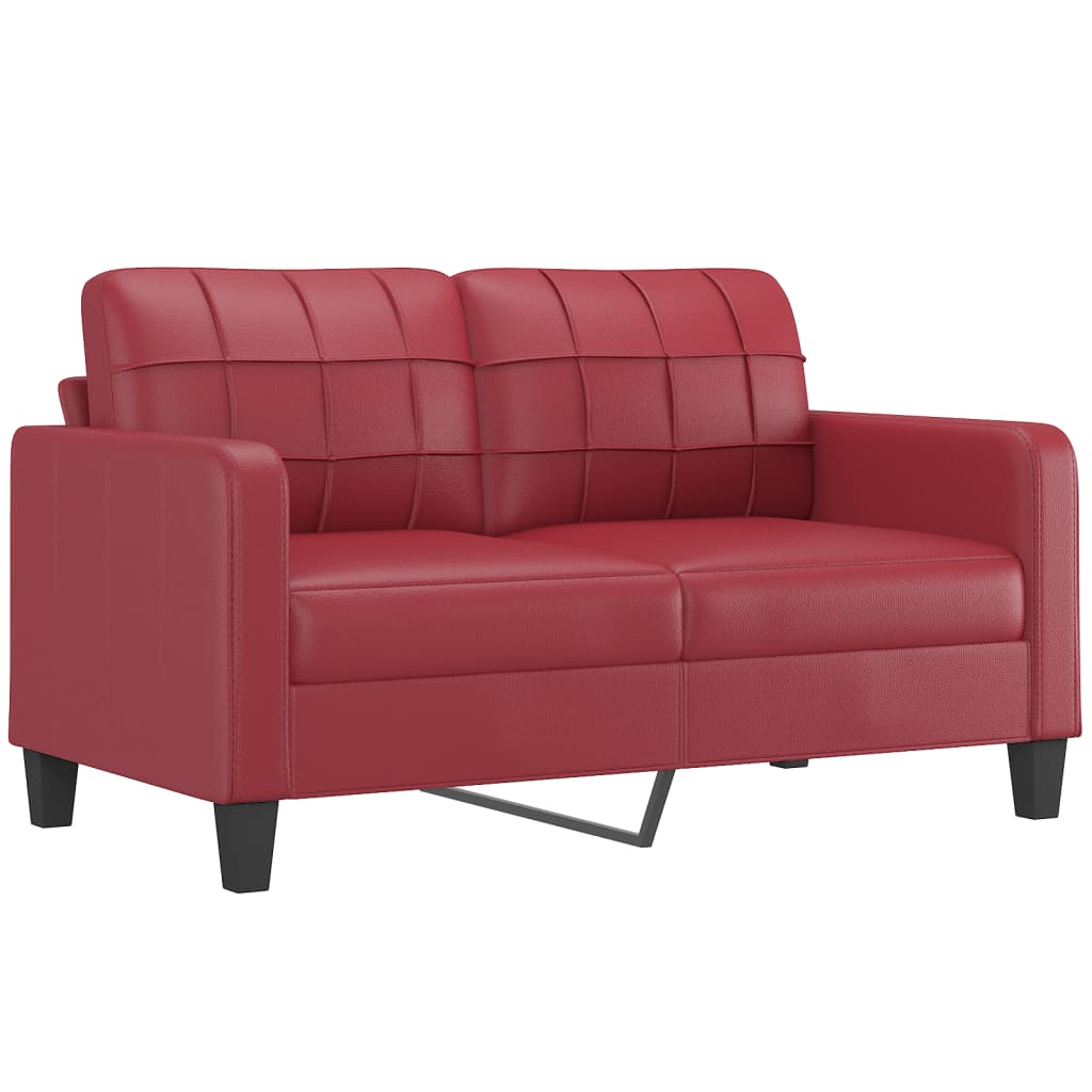 Ensemble de canapés 3 pcs et coussins Rouge bordeaux Similicuir