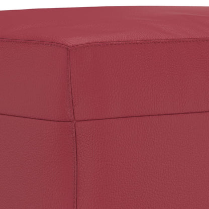 Ensemble de canapés 3 pcs et coussins Rouge bordeaux Similicuir