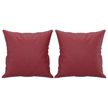 Ensemble de canapés 2 pcs et coussins rouge bordeaux similicuir