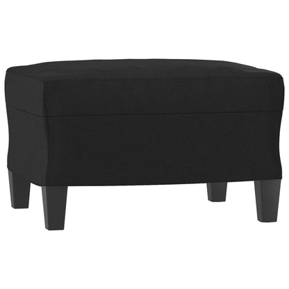 Ensemble de canapés 3 pcs avec coussins noir similicuir