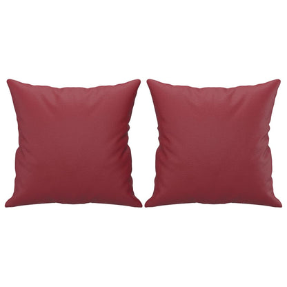 Ensemble de canapés 3 pcs et coussins rouge bordeaux similicuir