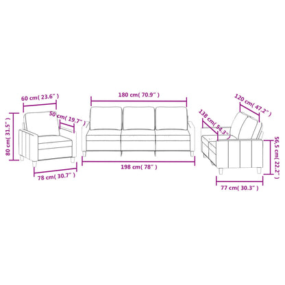 Ensemble de canapés 3 pcs avec coussins Cappuccino Similicuir