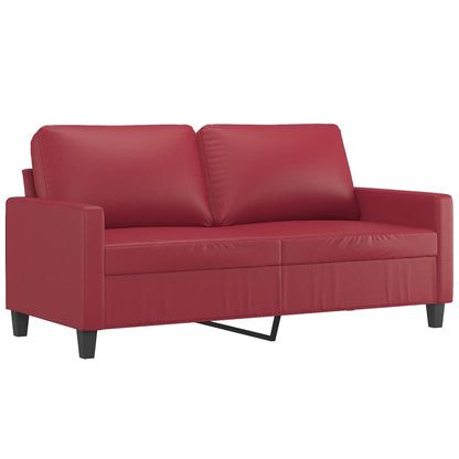 Ensemble de canapés 3 pcs et coussins Rouge bordeaux Similicuir