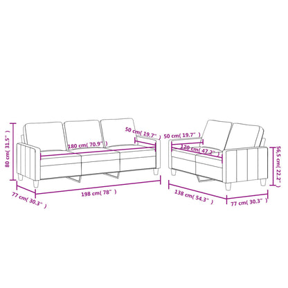 Ensemble de canapés 2 pcs avec coussins Cappuccino Similicuir