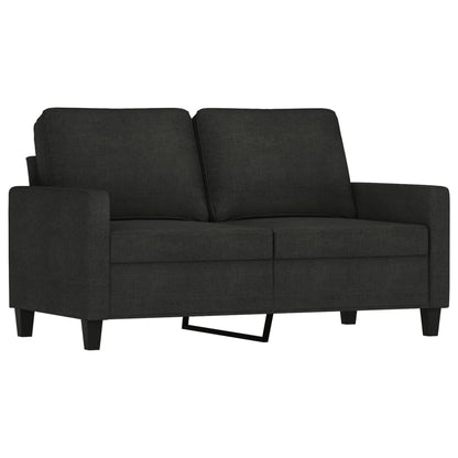 Ensemble de canapés 3 pcs avec coussins Noir Tissu