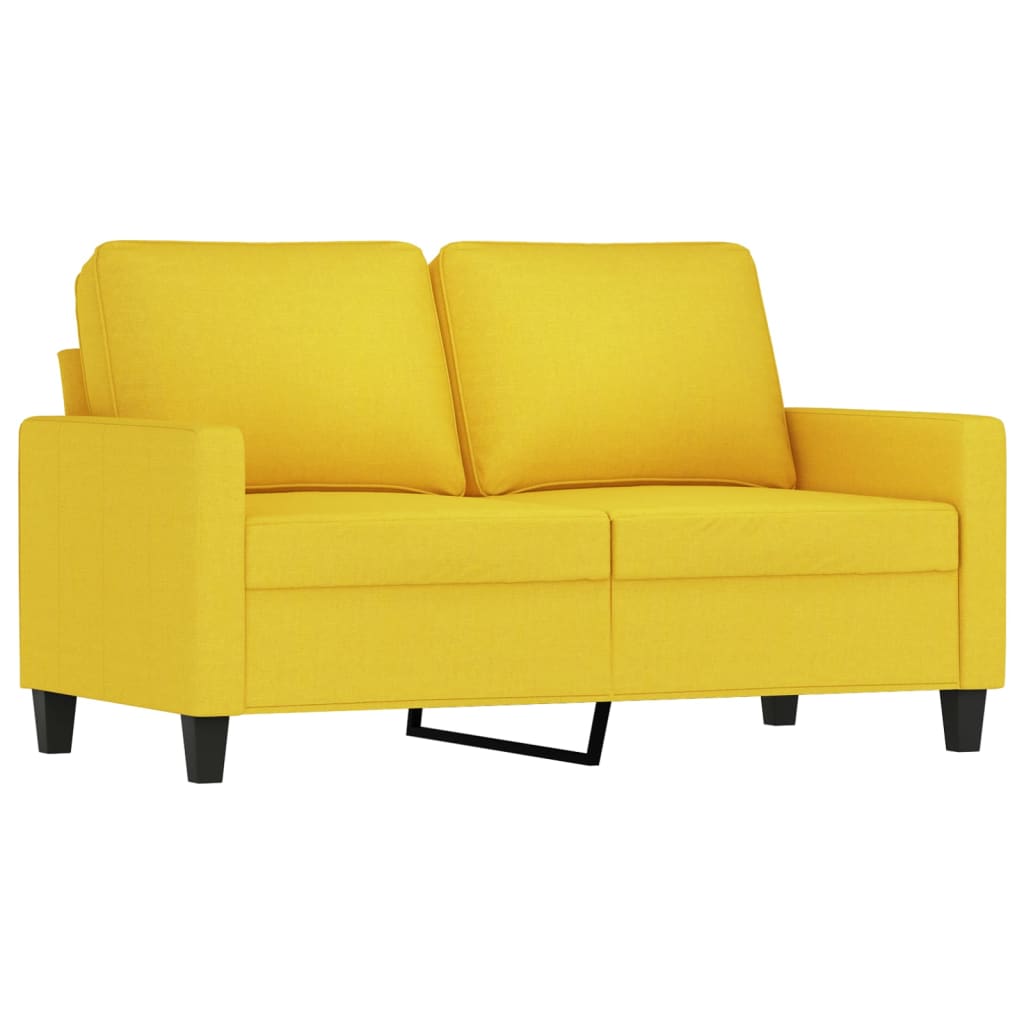 Ensemble de canapés 3 pcs avec coussins Jaune clair Tissu