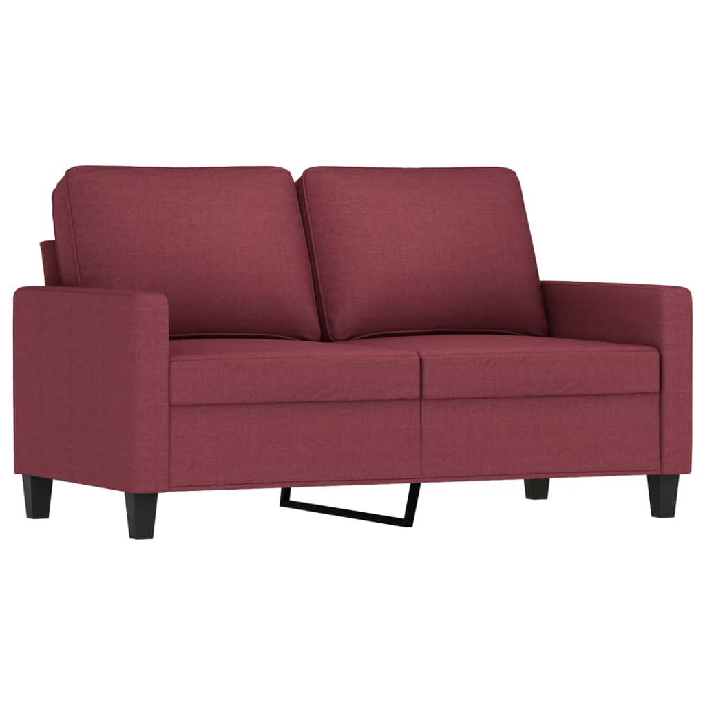 Ensemble de canapés 3 pcs avec coussins Rouge bordeaux Tissu