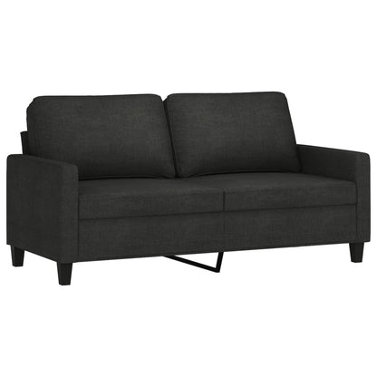 Ensemble de canapés 2 pcs avec coussins Noir Tissu