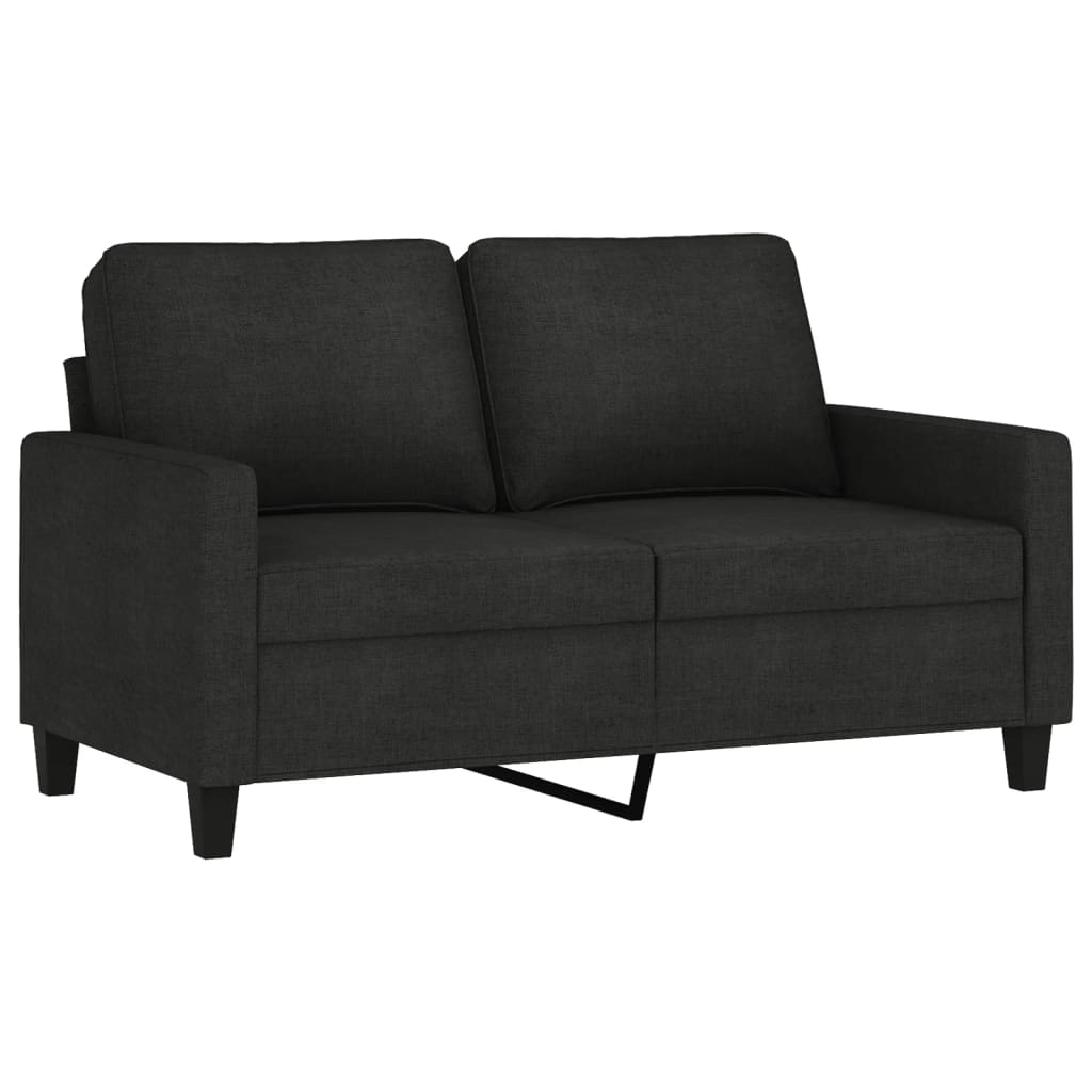 Ensemble de canapés 2 pcs avec coussins Noir Tissu