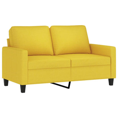 Ensemble de canapés 3 pcs avec coussins Jaune clair Tissu