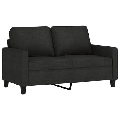 Ensemble de canapés 2 pcs avec coussins Noir Tissu