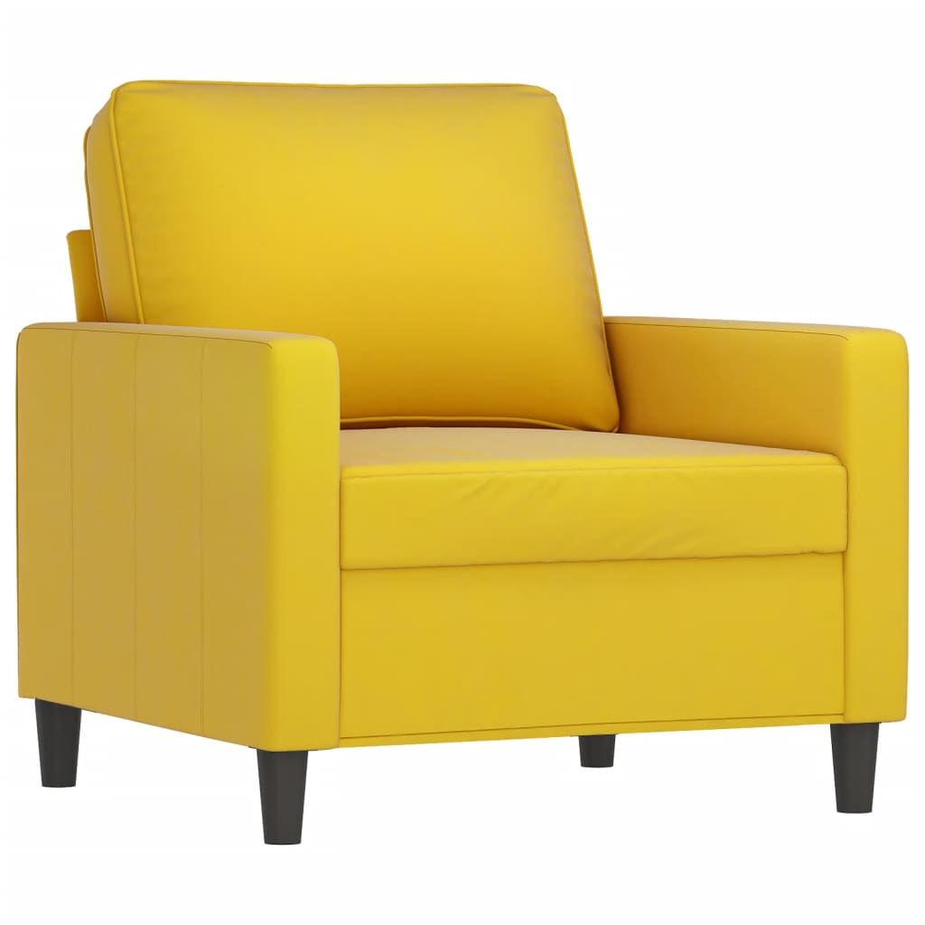 Ensemble de canapés 3 pcs avec coussins Jaune Velours