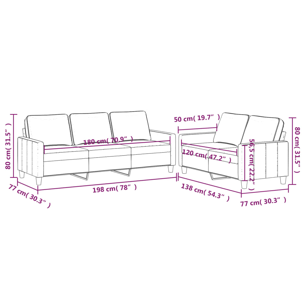 Ensemble de canapés 2 pcs avec coussins Vert foncé Velours