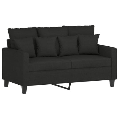 Ensemble de canapés 3 pcs avec coussins noir tissu