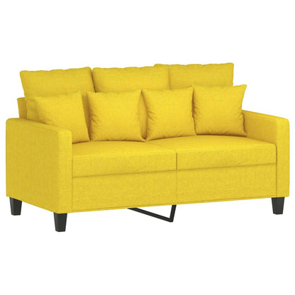 Ensemble de canapés 3 pcs avec coussins jaune clair tissu