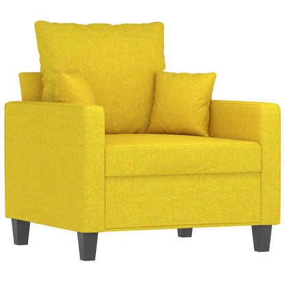 Ensemble de canapés 3 pcs avec coussins jaune clair tissu