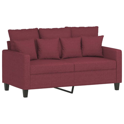 Ensemble de canapés 3 pcs avec coussins rouge bordeaux tissu