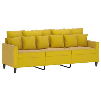 Ensemble de canapés 3 pcs avec coussins Jaune Velours