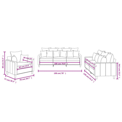 Ensemble de canapés 3 pcs avec coussins Jaune Velours