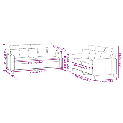 Ensemble de canapés 2 pcs avec coussins Vert foncé Velours