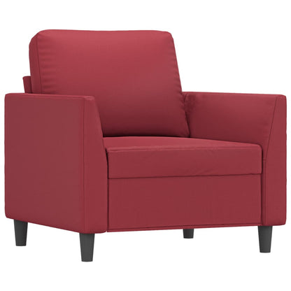 Ensemble de canapés 3 pcs et coussins Rouge bordeaux Similicuir