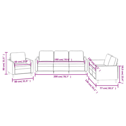 Ensemble de canapés 3 pcs et coussins Rouge bordeaux Similicuir