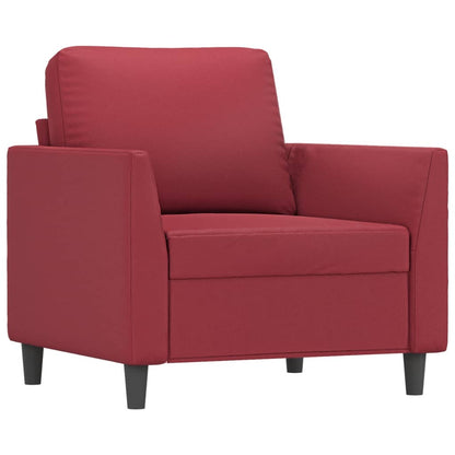 Ensemble de canapés 4 pcs et coussins Rouge bordeaux Similicuir