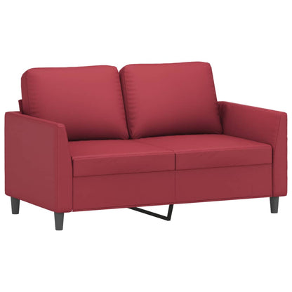 Ensemble de canapés 4 pcs et coussins Rouge bordeaux Similicuir