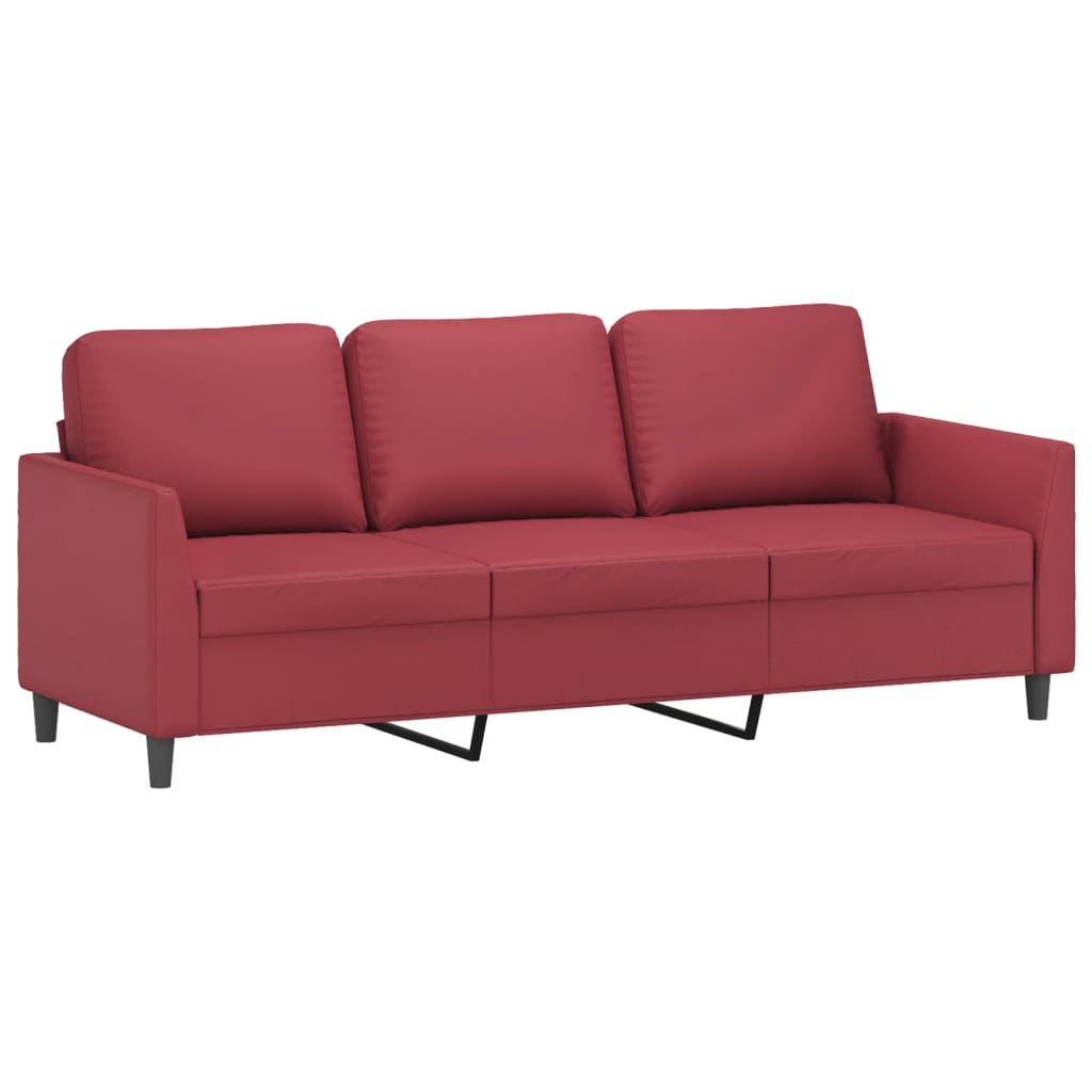 Ensemble de canapés 4 pcs et coussins Rouge bordeaux Similicuir