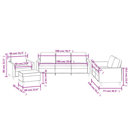 Ensemble de canapés 4 pcs et coussins Rouge bordeaux Similicuir