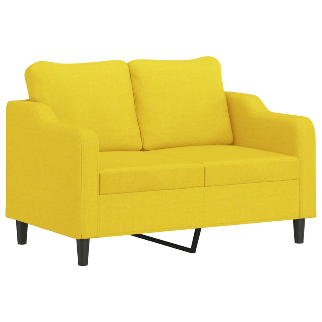 Ensemble de canapés 3 pcs avec coussins Jaune clair Tissu