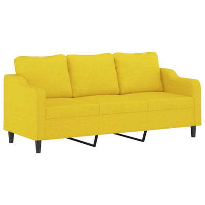 Ensemble de canapés 3 pcs avec coussins Jaune clair Tissu