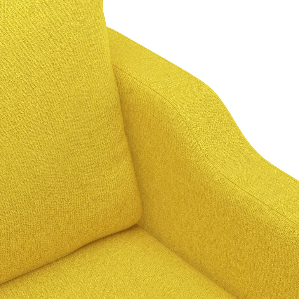 Ensemble de canapés 3 pcs avec coussins Jaune clair Tissu