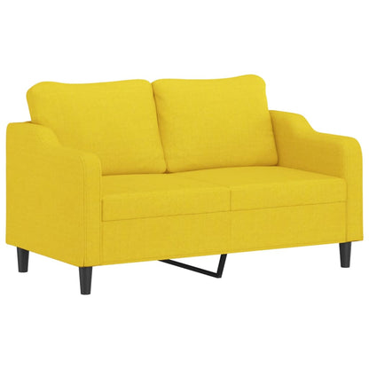 Ensemble de canapés 2 pcs avec coussins Jaune clair Tissu