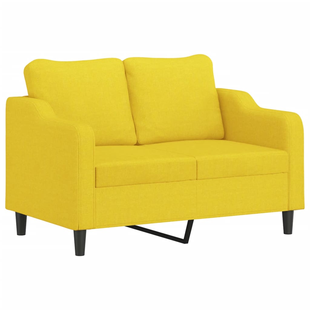 Ensemble de canapés 3 pcs avec coussins Jaune clair Tissu