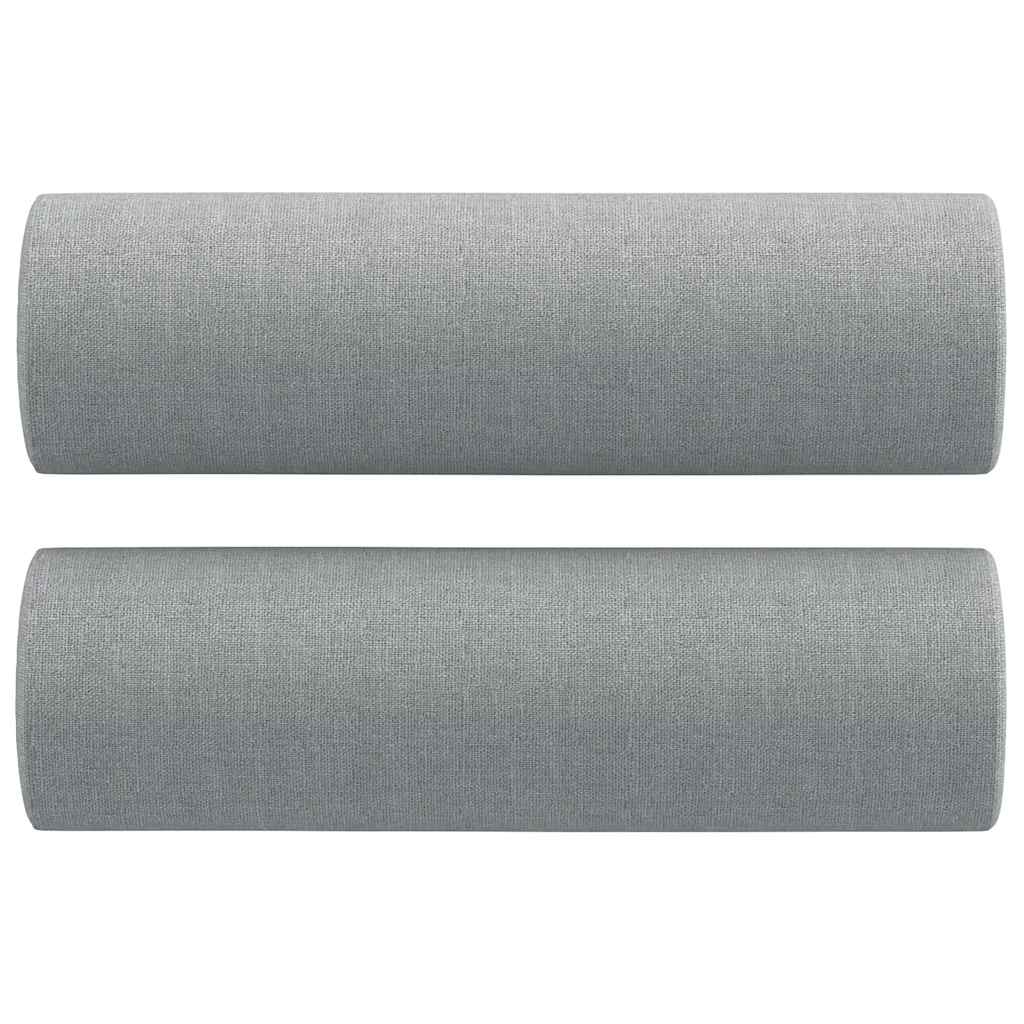 Ensemble de canapés 2 pcs coussins gris clair tissu