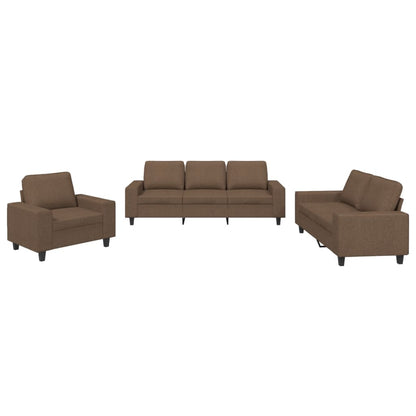 Ensemble de canapés 3 pcs marron tissu