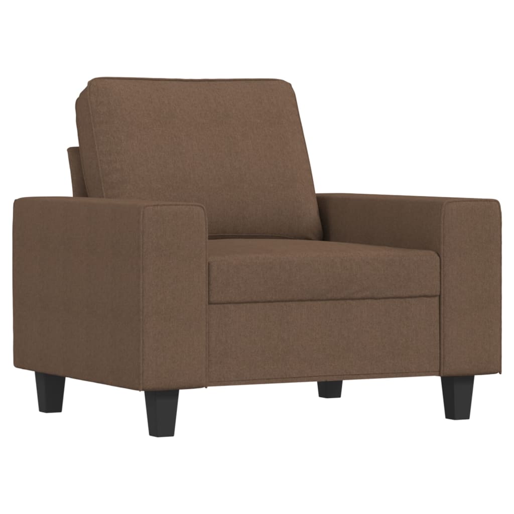 Ensemble de canapés 3 pcs marron tissu