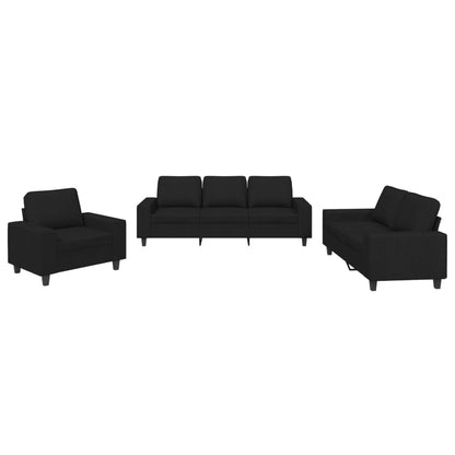 Ensemble de canapés 3 pcs noir tissu