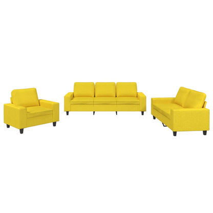 Ensemble de canapés 3 pcs jaune clair tissu