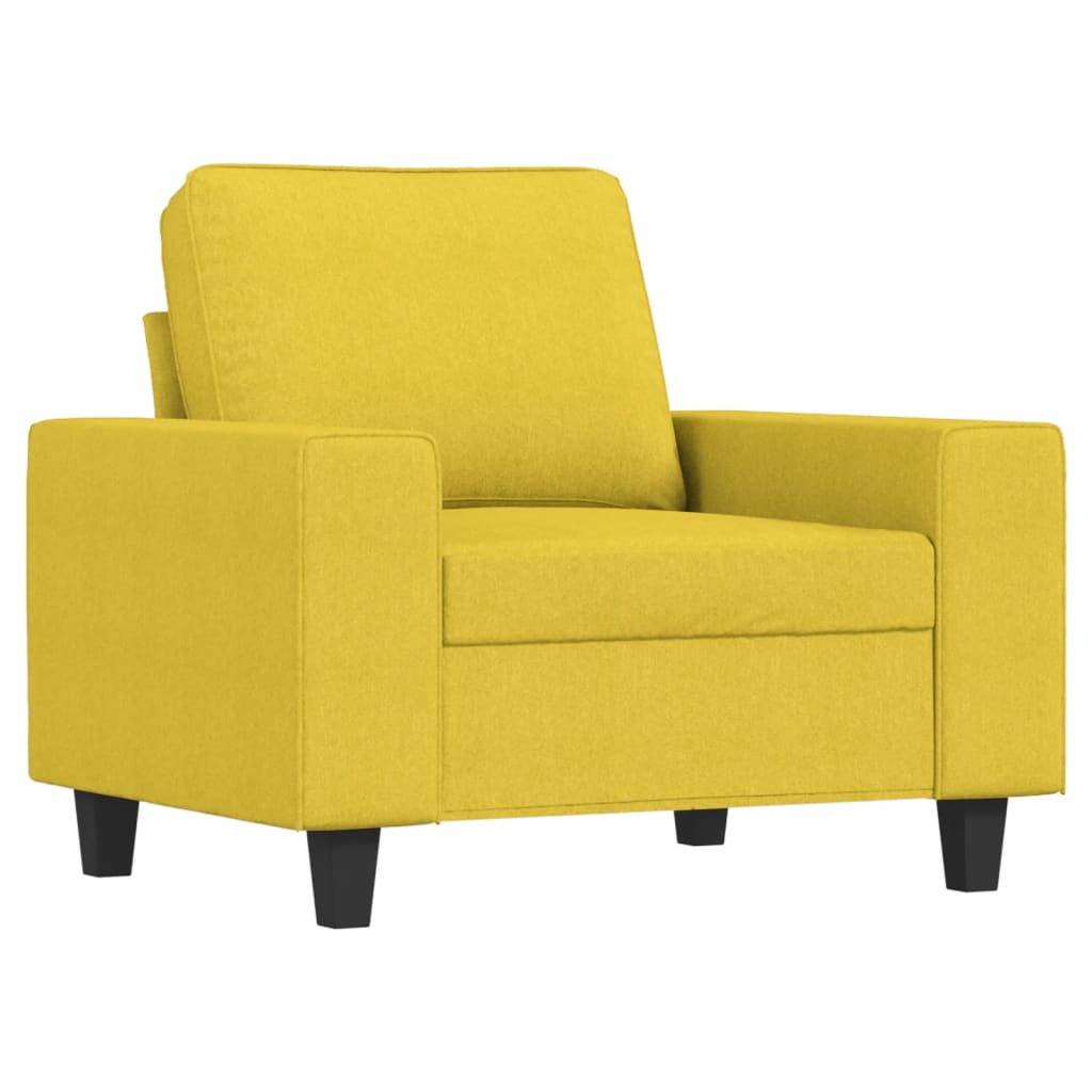 Ensemble de canapés 3 pcs jaune clair tissu