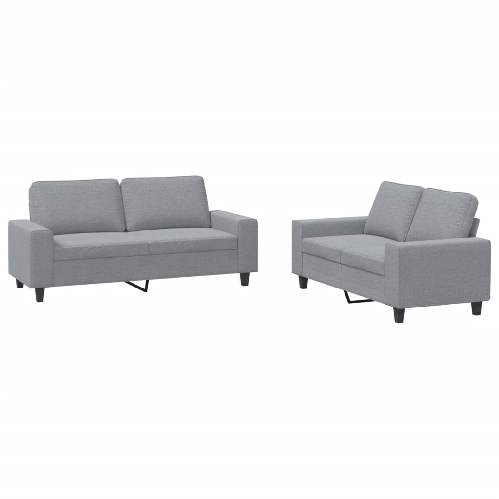 Ensemble de canapés 2 pcs gris clair tissu