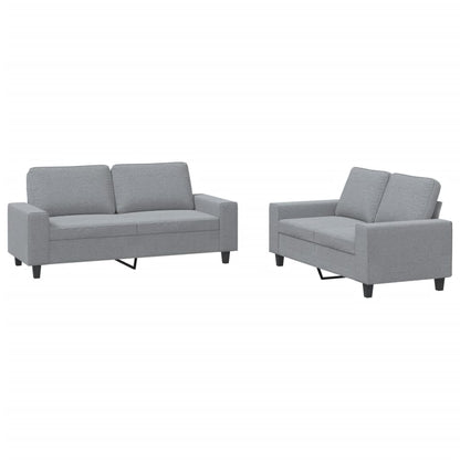 Ensemble de canapés 2 pcs gris clair tissu