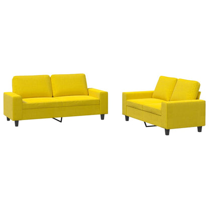 Ensemble de canapés 2 pcs jaune clair tissu