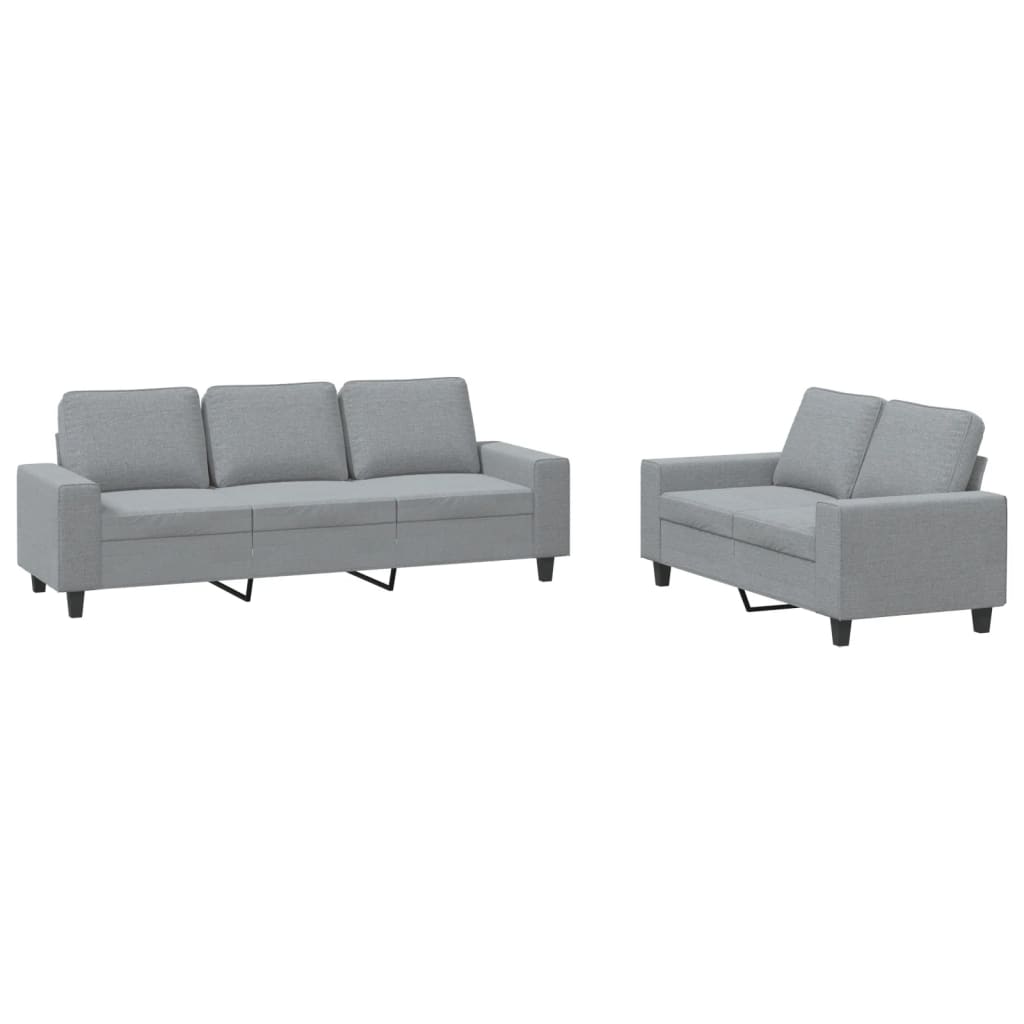 Ensemble de canapés 2 pcs gris clair tissu