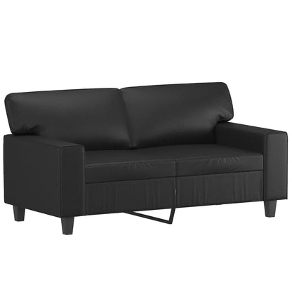 Ensemble de canapés 2 pcs avec coussins noir similicuir