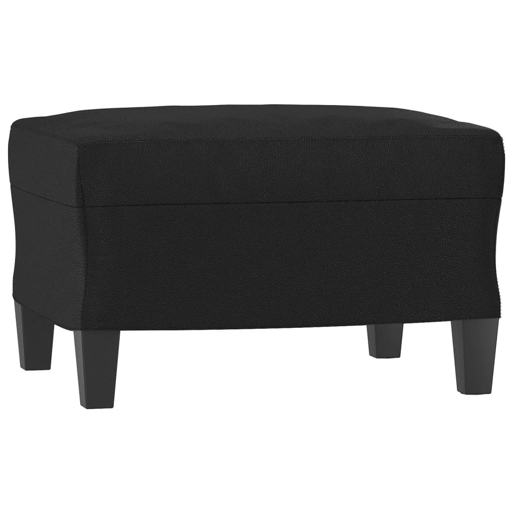 Ensemble de canapés 3 pcs avec coussins noir similicuir