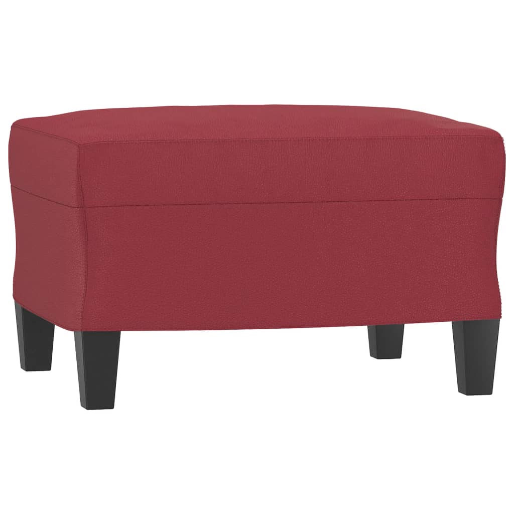 Ensemble de canapés 3 pcs et coussins rouge bordeaux similicuir