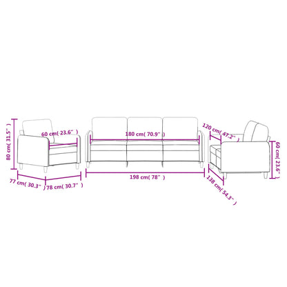 Ensemble de canapés 3 pcs jaune velours