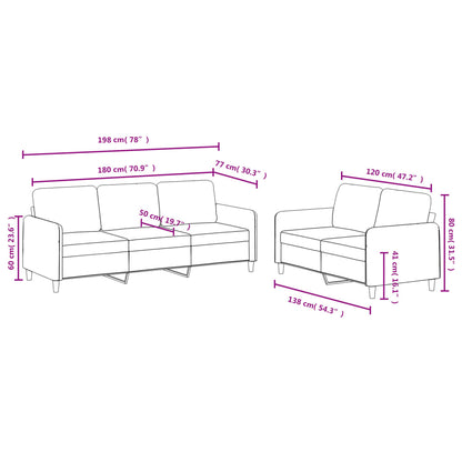 Ensemble de canapés 2 pcs vert foncé velours